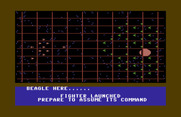 Quest of the Space Beagle for Commodore 64 - Lost a life, so the next fighter launches...