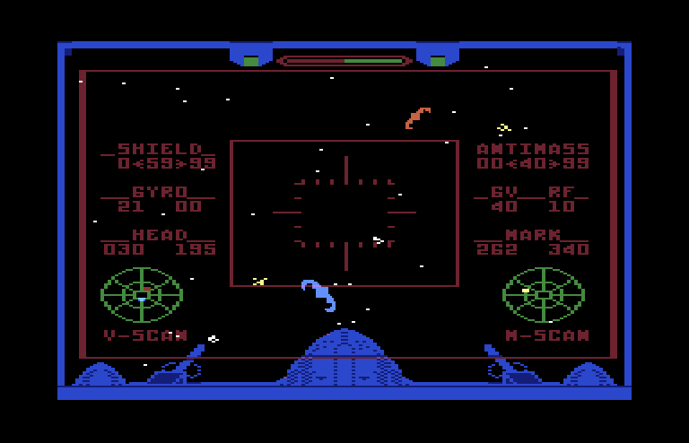 Quest of the Space Beagle Commodore 64 Screenshot: Incoming enemy fighters...