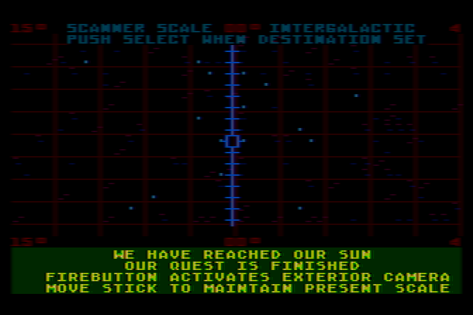 Quest of the Space Beagle Atari 8-bit Screenshot: Located the sun!