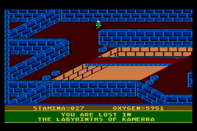 Quest of the Space Beagle Atari 8-bit Screenshot: I am still lost in the maze...
