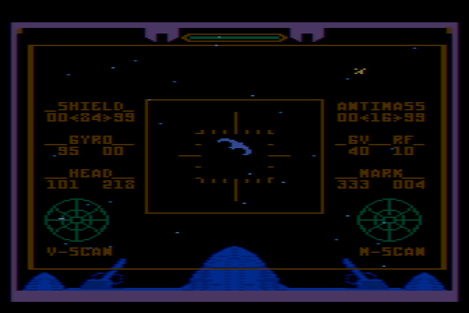 Quest of the Space Beagle Atari 8-bit Screenshot: The battle begins!