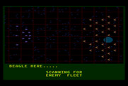 Quest of the Space Beagle for Atari 8-bit - Scanning for enemy fleet.