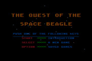 Quest of the Space Beagle for Atari 8-bit - Main menu.