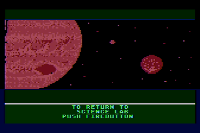 Jupiter Mission 1999 Atari 8-bit Screenshot: A view of Jupiter...