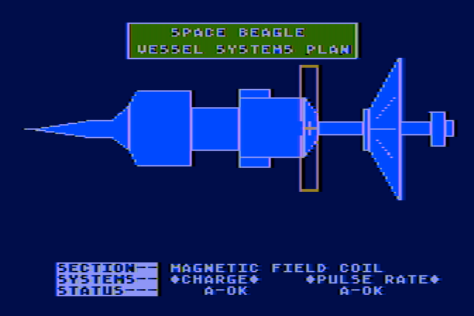 Jupiter Mission 1999 Atari 8-bit Screenshot: Everything in this section is A-OK!