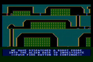 Jupiter Mission 1999 for Atari 8-bit - Entering the alien complex maze.