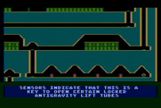 Jupiter Mission 1999 for Atari 8-bit - You'll need to pick up some keys to unlock certain areas of the maze.