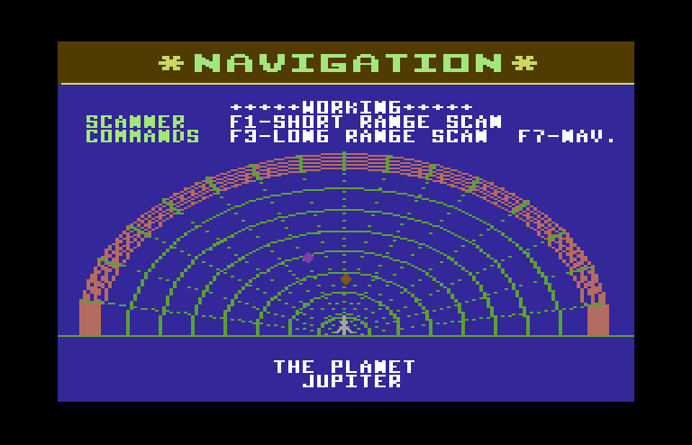 Jupiter Mission 1999 Commodore 64 Screenshot: Plotting a new course...