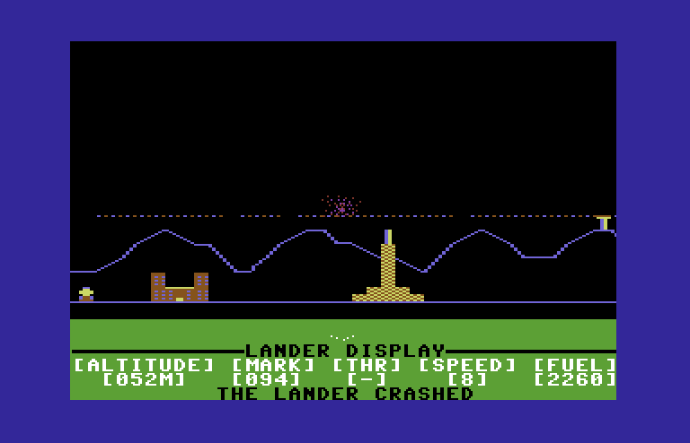 Jupiter Mission 1999 Commodore 64 Screenshot: Don't crash into the shield!
