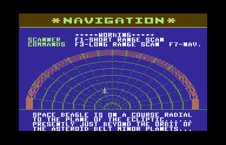 Jupiter Mission 1999 Commodore 64 Screenshot: Here's the situation...