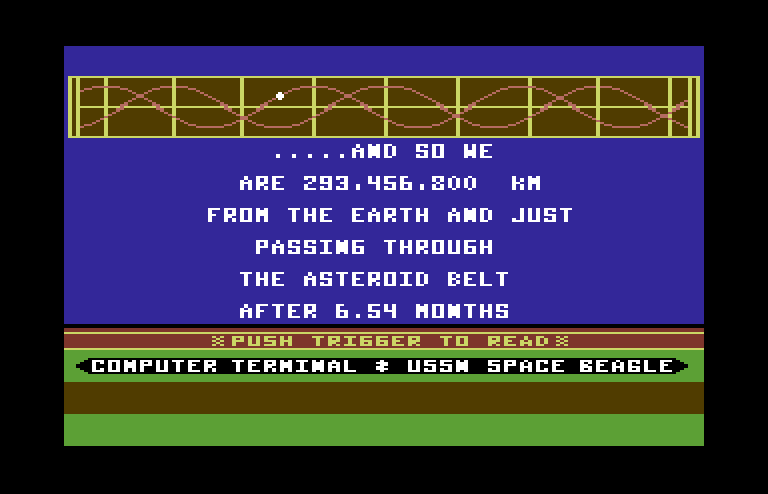 Jupiter Mission 1999 Commodore 64 Screenshot: The game begins!