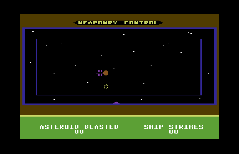 Jupiter Mission 1999 Commodore 64 Screenshot: In the asteroid field.