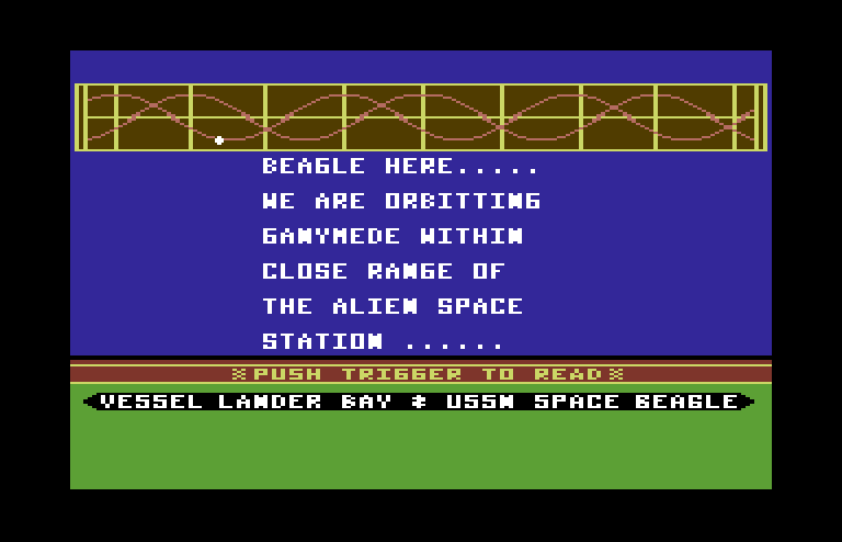 Jupiter Mission 1999 Commodore 64 Screenshot: In range of an alien space station...