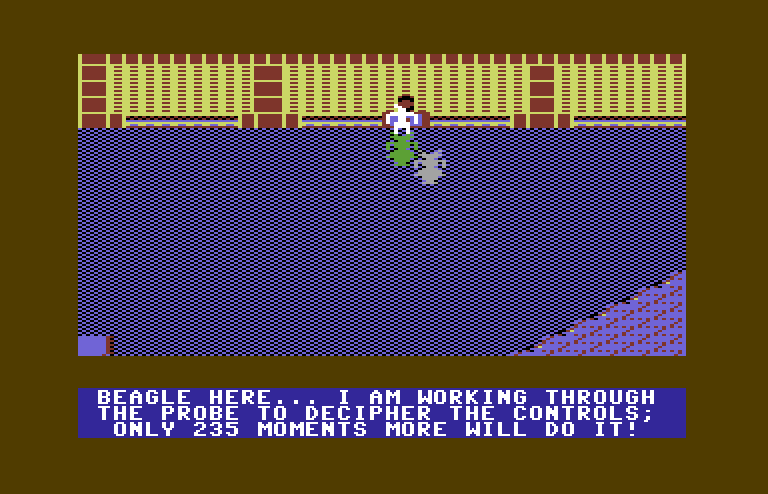 Jupiter Mission 1999 Commodore 64 Screenshot: Trying to decipher the controls...