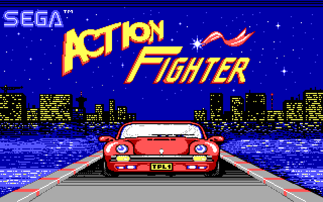 Action Fighter IBM PC/Compatibles Screenshot: Title screen.