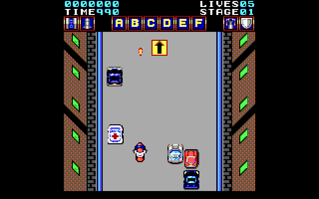 Action Fighter IBM PC/Compatibles Screenshot: Game start.