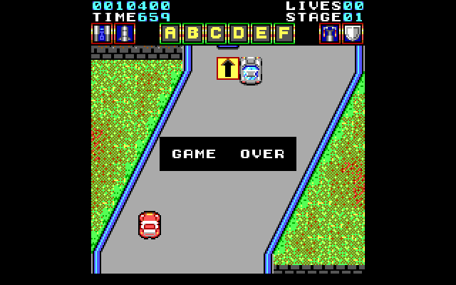 Action Fighter IBM PC/Compatibles Screenshot: Game over.