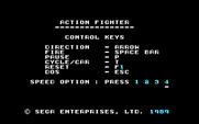 Action Fighter for IBM PC/Compatibles - Game controls.