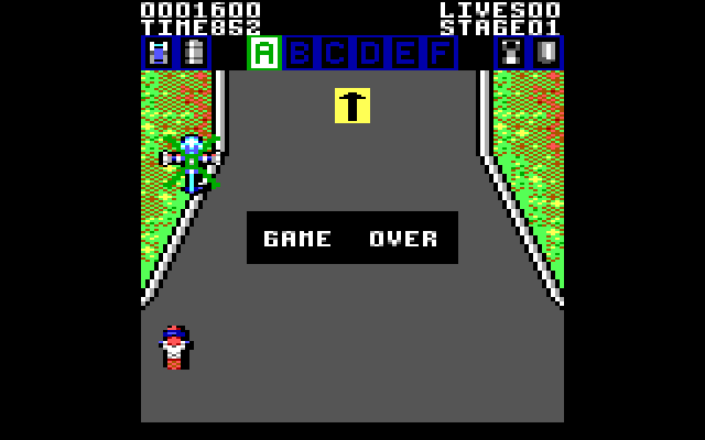 Action Fighter IBM PC/Compatibles Screenshot: Game over.