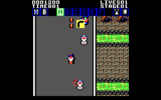 Action Fighter IBM PC/Compatibles Screenshot: Be careful, there's a turn ahead...