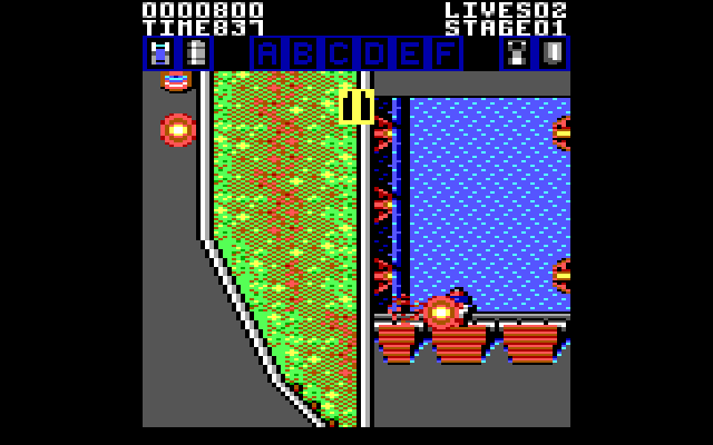 Action Fighter IBM PC/Compatibles Screenshot: Crash! I ran out of road...