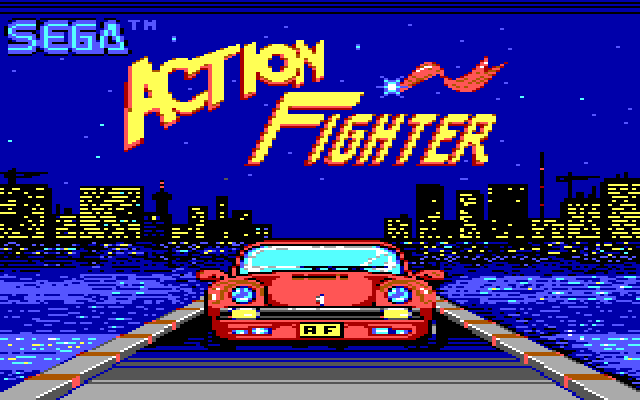Action Fighter IBM PC/Compatibles Screenshot: Title screen.