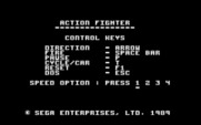 Action Fighter for IBM PC/Compatibles - Game controls.