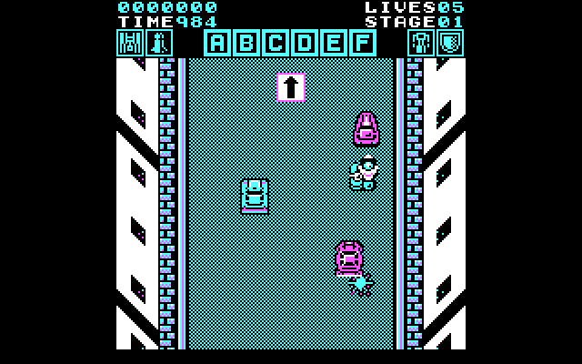 Action Fighter IBM PC/Compatibles Screenshot: Game start.