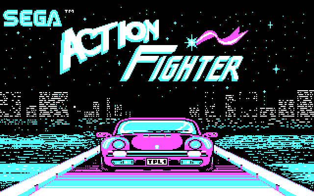 Action Fighter IBM PC/Compatibles Screenshot: Title screen.