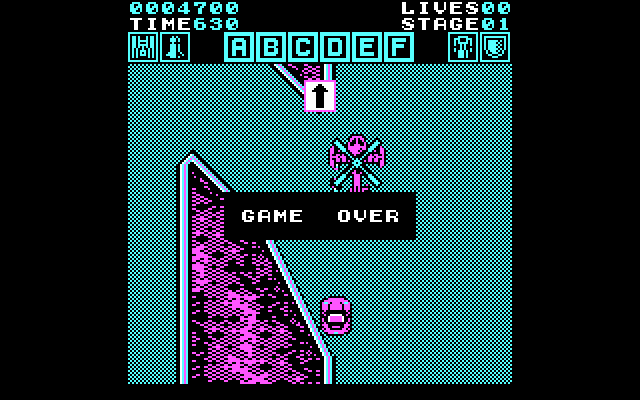 Action Fighter IBM PC/Compatibles Screenshot: Game over.