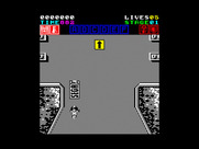 Action Fighter for ZX Spectrum - Drive into the van for upgrades.