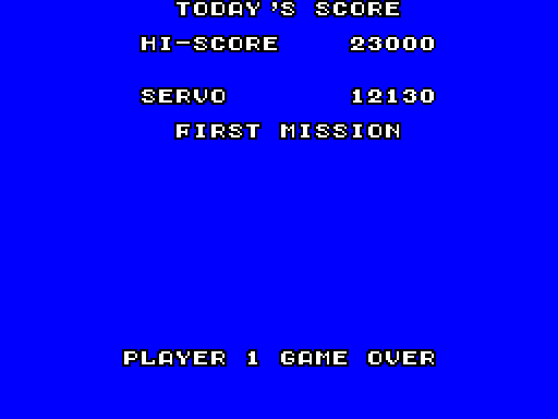 Action Fighter Sega Master System Screenshot: Game over.