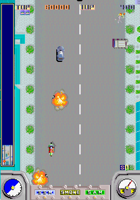 Action Fighter Arcade Screenshot: Game start.