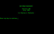 Las Vegas Blackjack for IBM PC/Compatibles - Title screen.