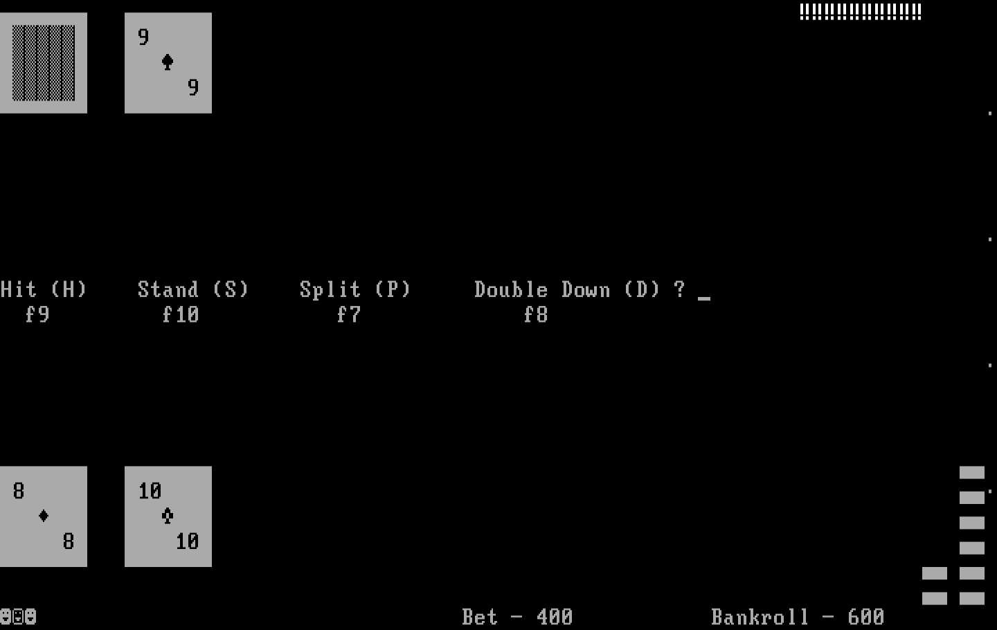Las Vegas Blackjack IBM PC/Compatibles Screenshot: Hit or stand?