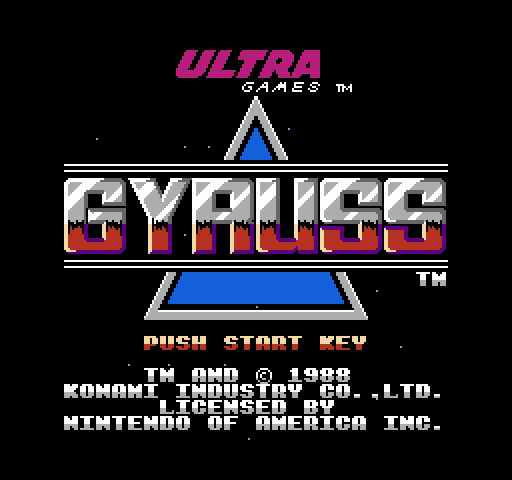 Gyruss NES / Famicom Screenshot: Title screen.