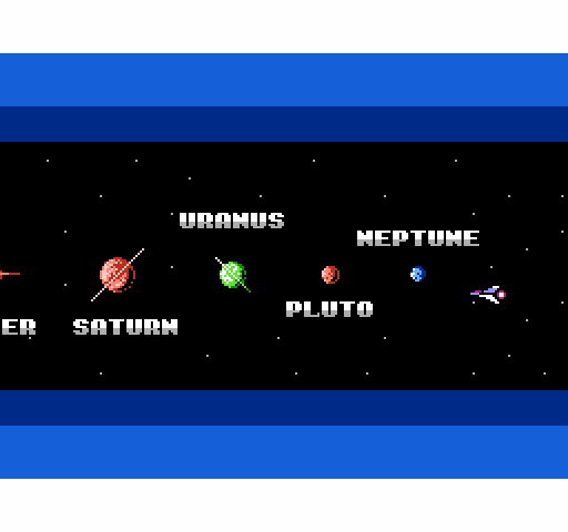 Gyruss NES / Famicom Screenshot: Game start; heading towards Neptune...