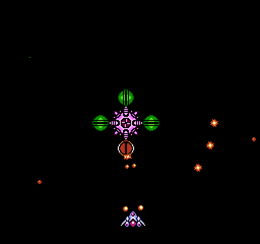 Gyruss NES / Famicom Screenshot: The first end of level boss.