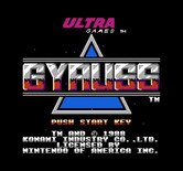 Gyruss for NES / Famicom - Title screen.