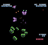 Gyruss for NES / Famicom - Some enemy ships look almost like binoculars...