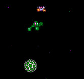 Gyruss for NES / Famicom - Don't crash into the large sphere that wanders the screen...