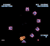 Gyruss for NES / Famicom - Chance stage; shoot as many targets as you can!