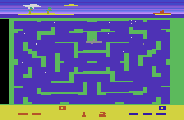 Lochjaw Atari 2600 Screenshot: The shark got me!