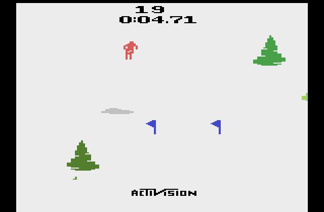 Skiing Atari 2600 Screenshot: Game start.