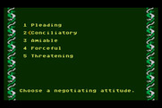 Dragonriders of Pern for Atari 8-bit - Choose a method of negotiating...