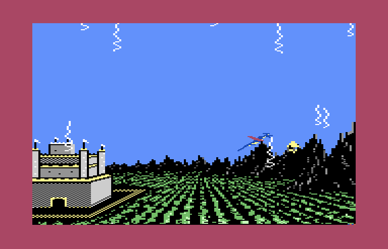 Dragonriders of Pern Commodore 64 Screenshot: Lookout, don't crash into thread either!