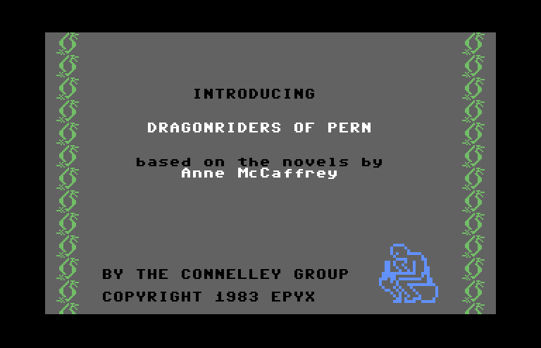 Dragonriders of Pern Commodore 64 Screenshot: Title screen 2.