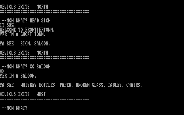 Lost Dutchman's Gold IBM PC/Compatibles Screenshot: Now I'm in a saloon.
