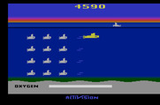 Seaquest for Atari 2600 - More and more opponents appear at once as the game progresses!