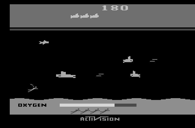 Seaquest Atari 2600 Screenshot: Game start.
